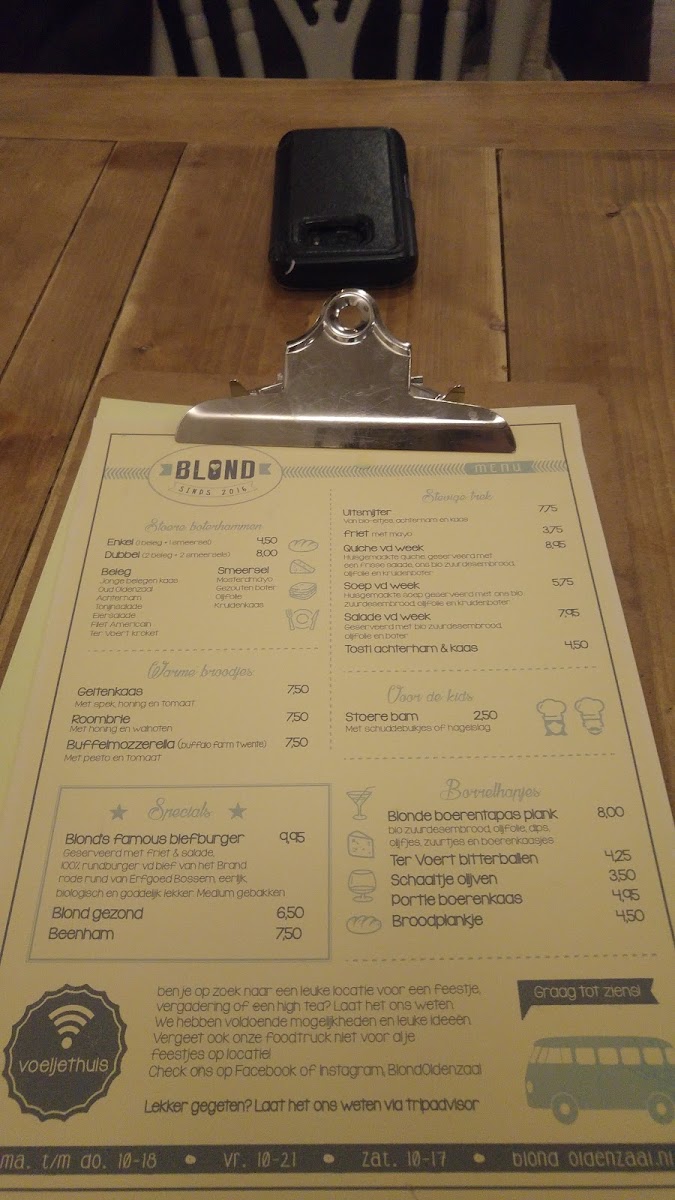 Menu - Blond photo 1