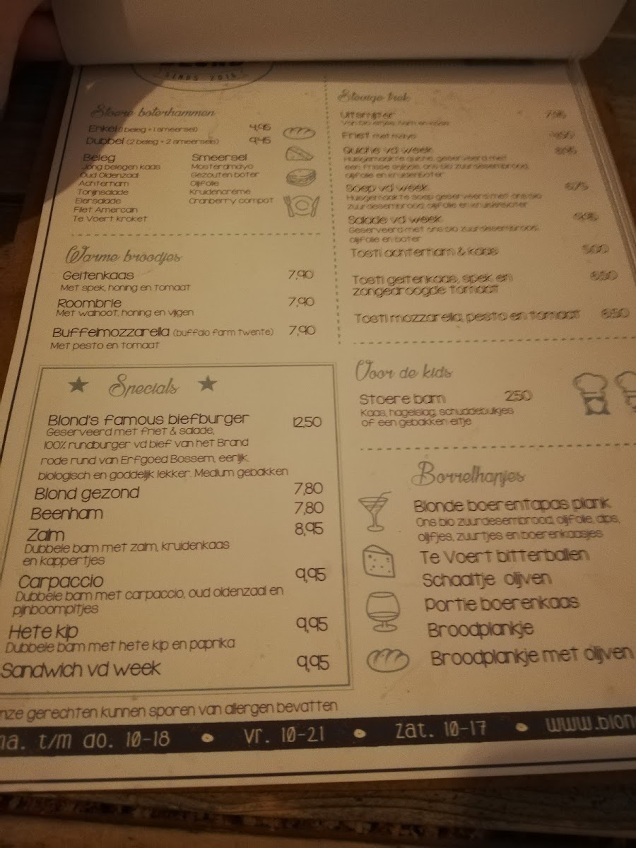 Menu - Blond photo 3